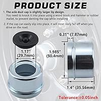 Vista 5 de 4 tapas antipolvo de cubo de remolque de 1.98 pulgadas, cojinete de eje de remolque, tapas de grasa y tapones de goma adicionales para remolque