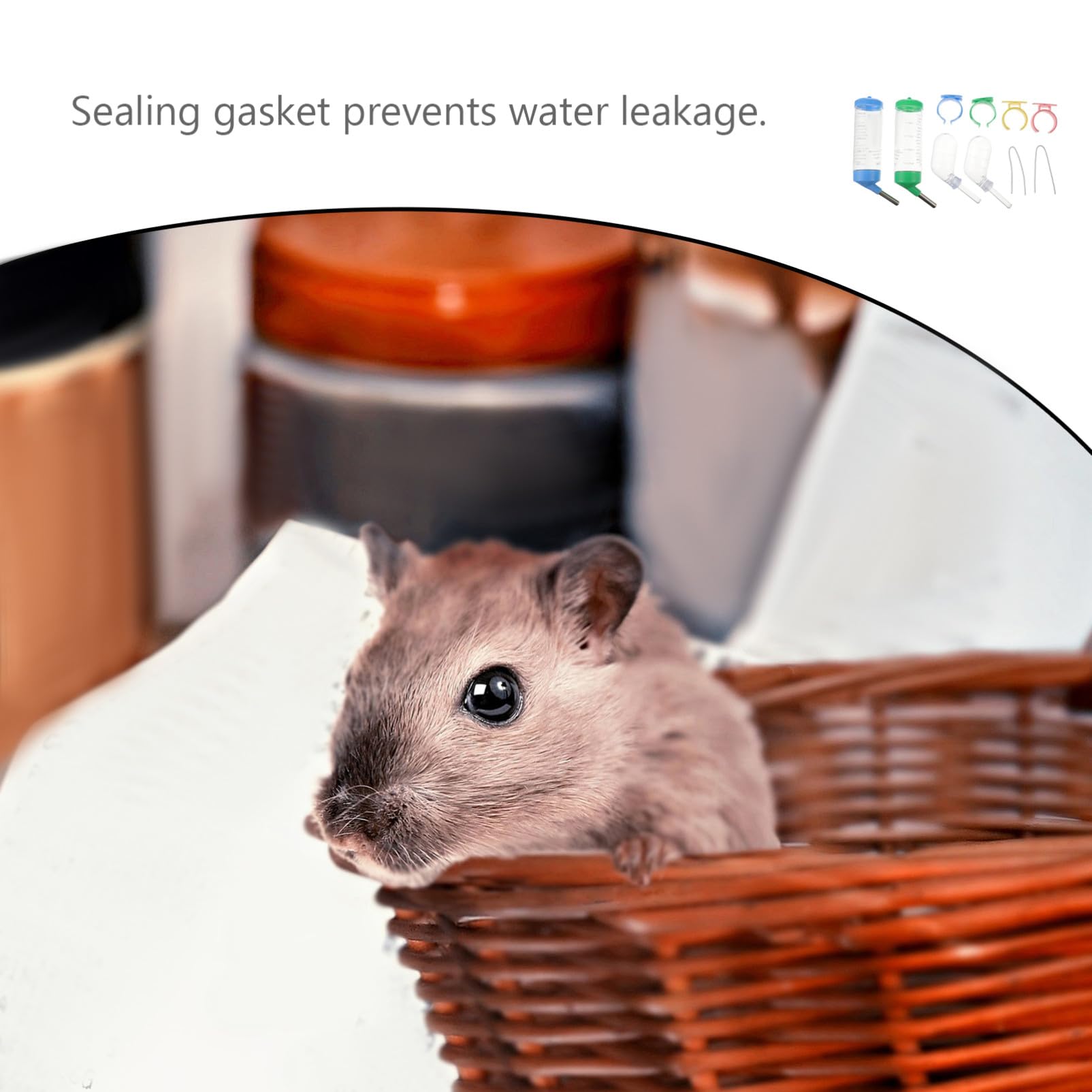 2 Juegos De Bebederos Colgantes Resistentes para Mascotas con Boquilla para Facilitar El Consumo De Agua para Hámsteres (4 Unidades)