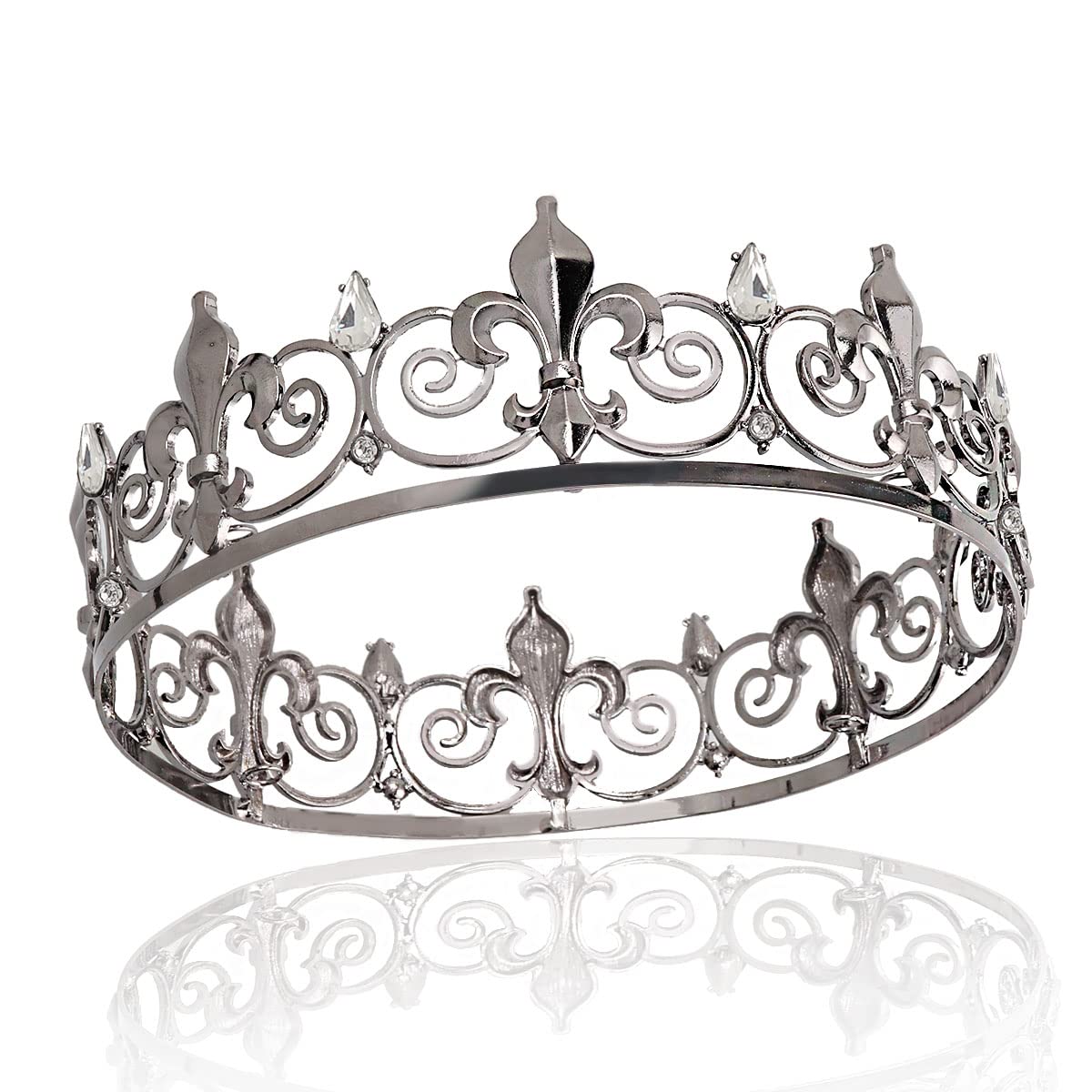 Buy YOVECATHOU Royal Full King Crown Metal Crowns And Tiaras For Cosplay Prom Party