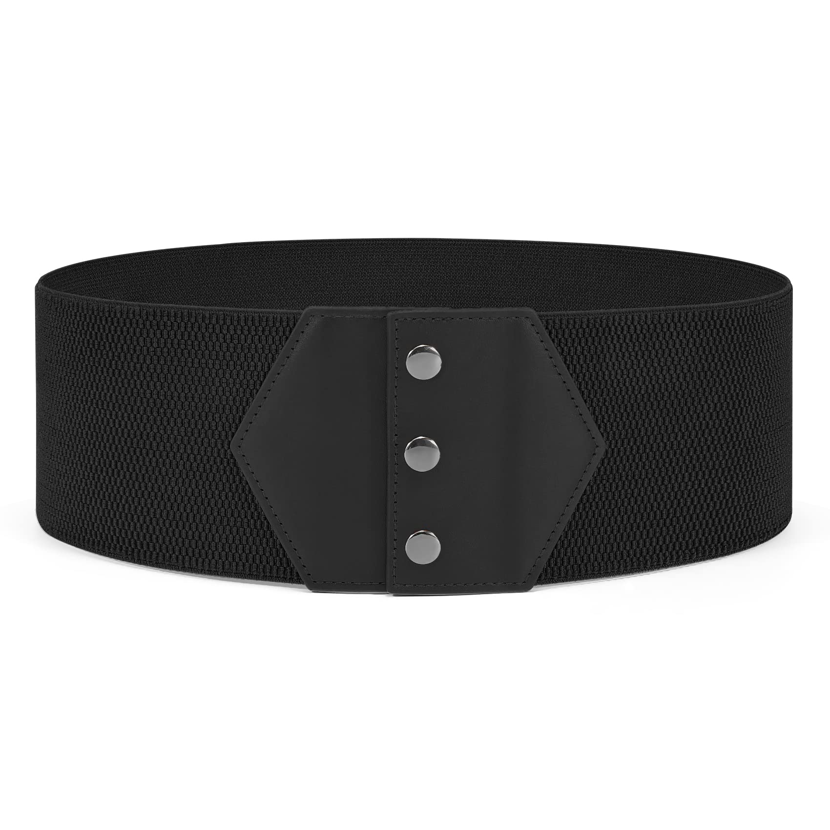 WHIPPY Women Wide Elastic Belts for Dress Snap-Button Stretch Corset Belt Ladies Stretchy Waistband