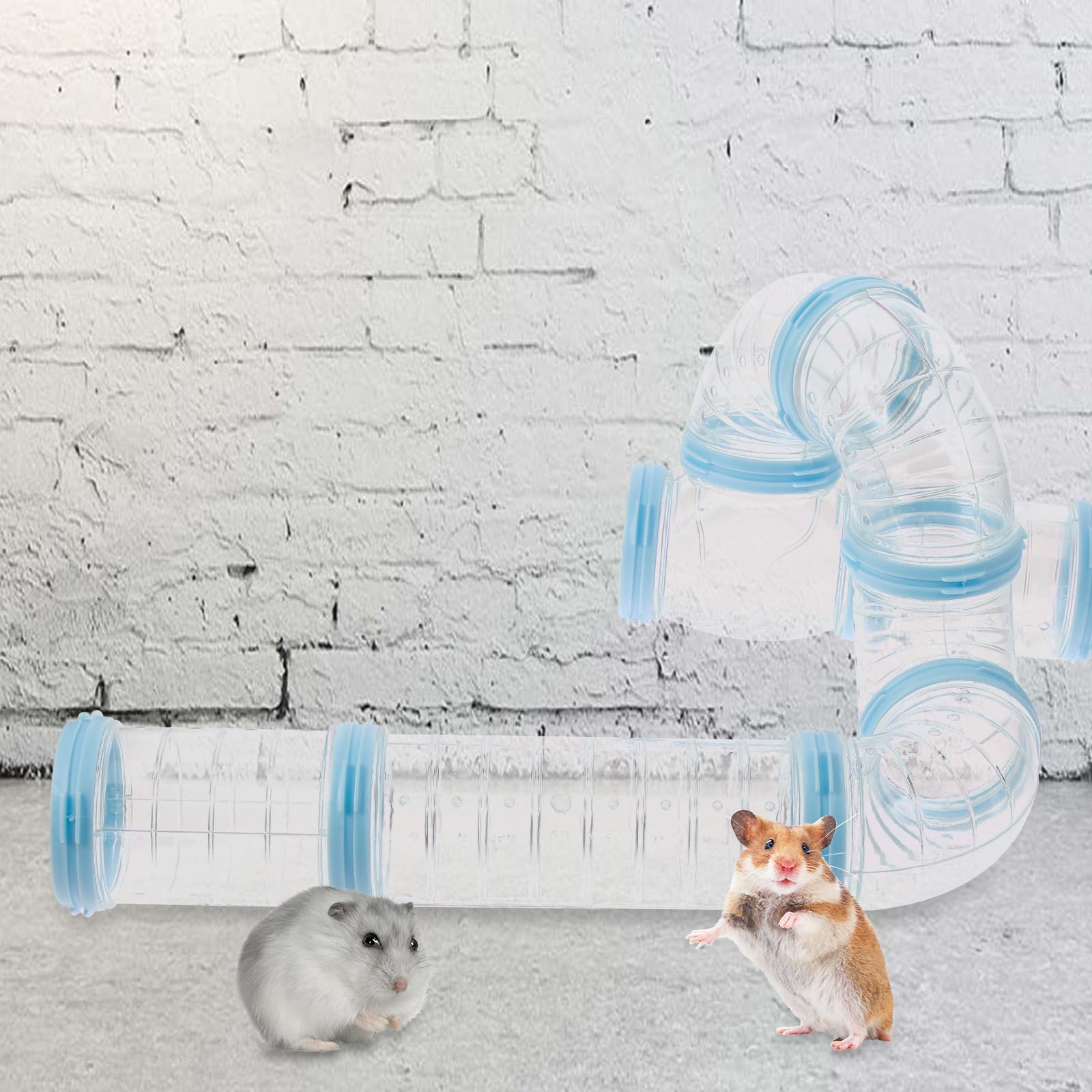 2 Satz Hamstertunnel Verbindungsspielzeug aus PP mit Abnehmbarem Design Selbstgemacht als Unterhaltsamer für Hamster und Meerschweinchen im Käfig