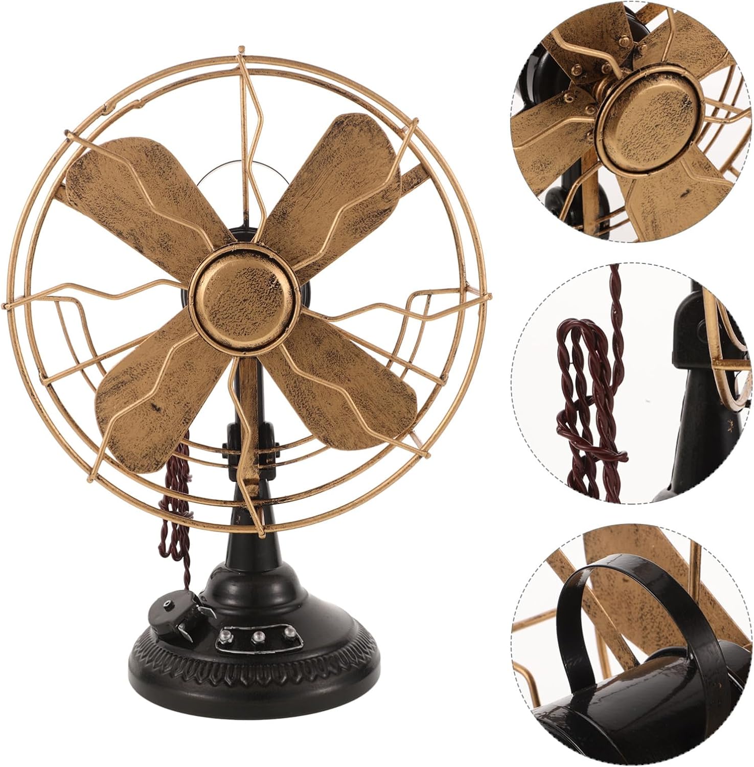 Alipis Vintage Table Fan Retro Table Fan Model Plastic Standing Fan Antique Fans Desk Top Fan for Bedroom Bathroom Bar Home Decorations