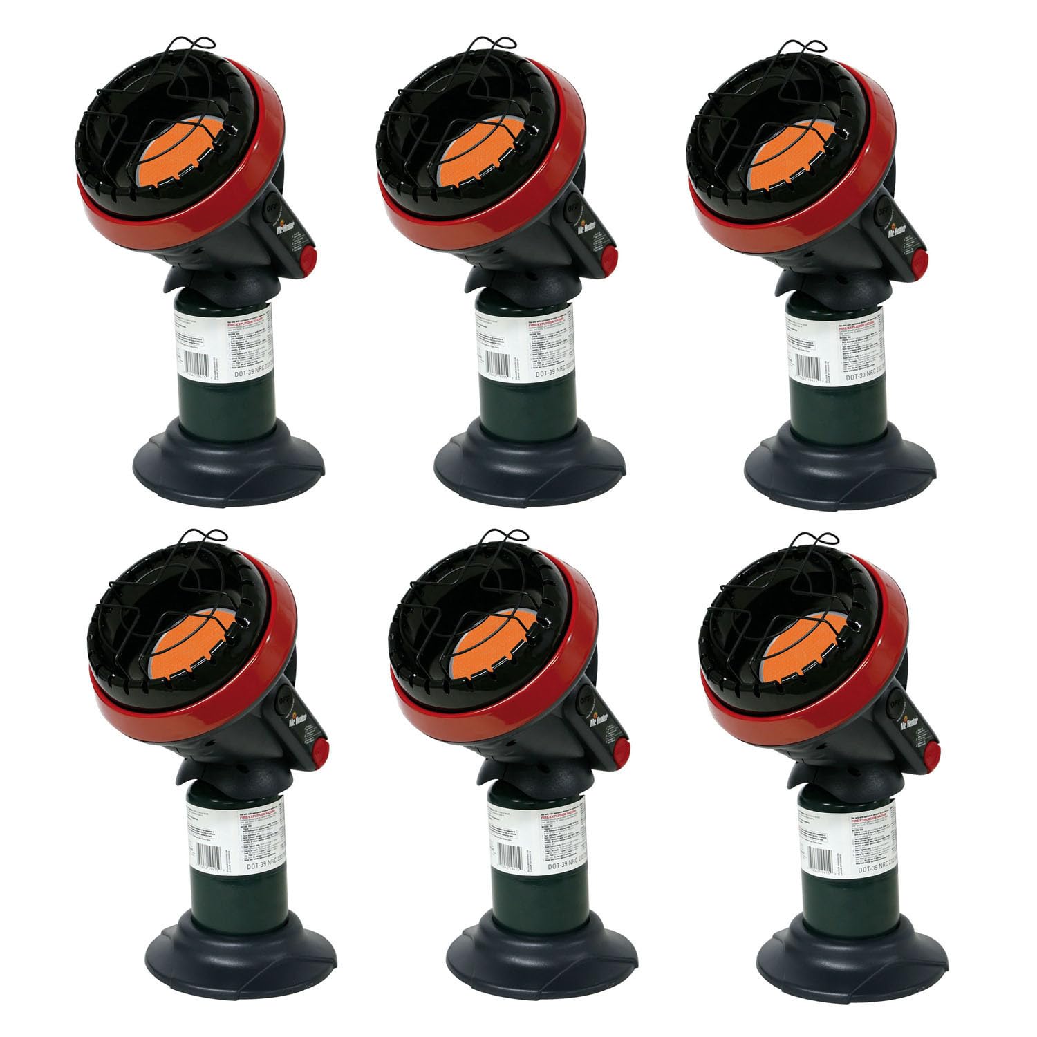 F215100 Portable Little Buddy Propane Heater Bundle by Mr. Heater – Red, Pack of 6, Model AF215100X6