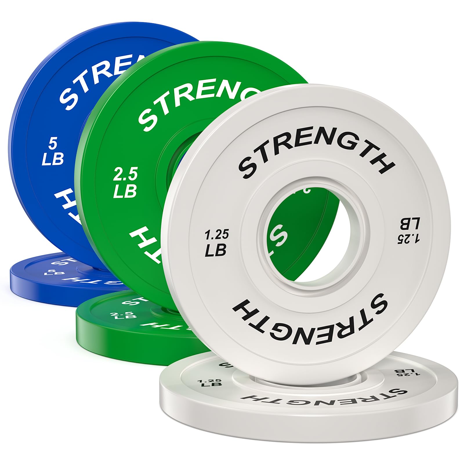 Rendpas 2-inch Rubber Olympic Bumper Plates for Home Gym, Low Bounce Weight Plates with Stainless Steel Hub, Pairs or Sets for Strength Training and