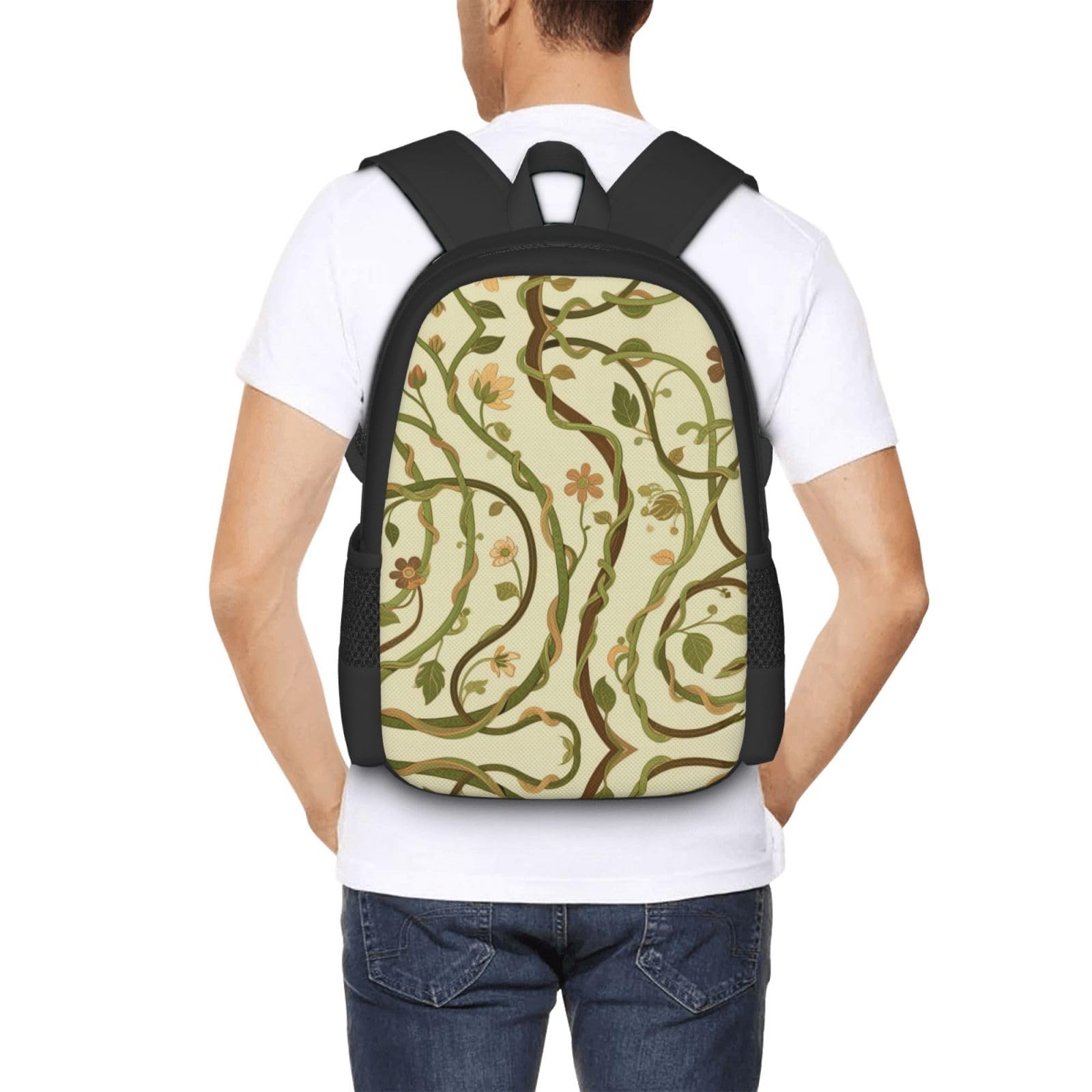 Foliageon Plecak Unisex 15,6 cala Laptop Czarny Oxford Plecak
