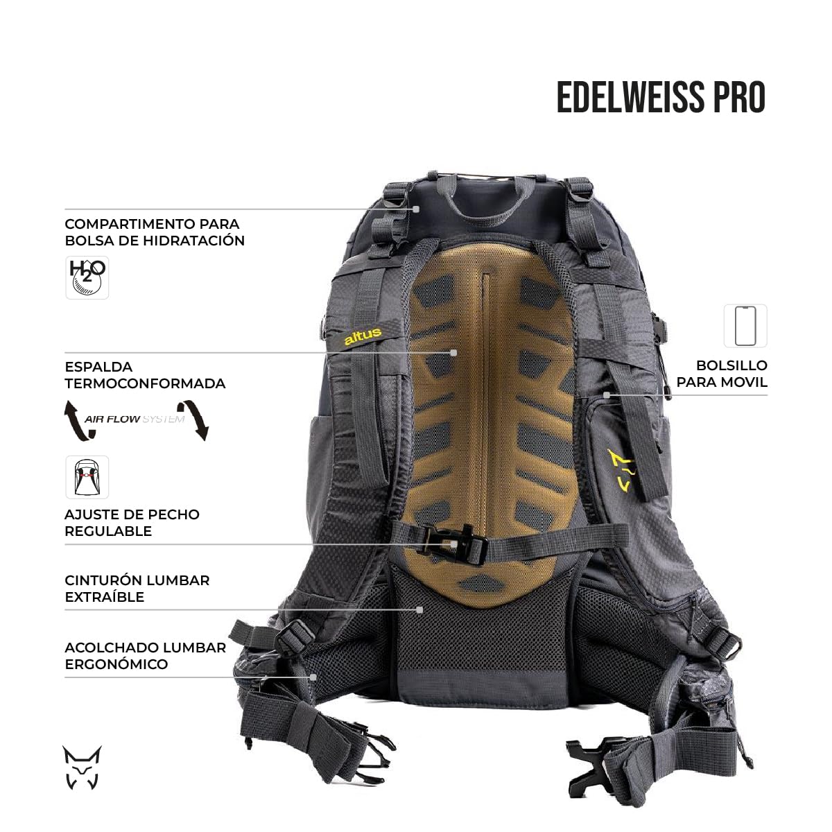 EDELWEISS PRO Altuas Mochila Técnica Ultraligera 30L
