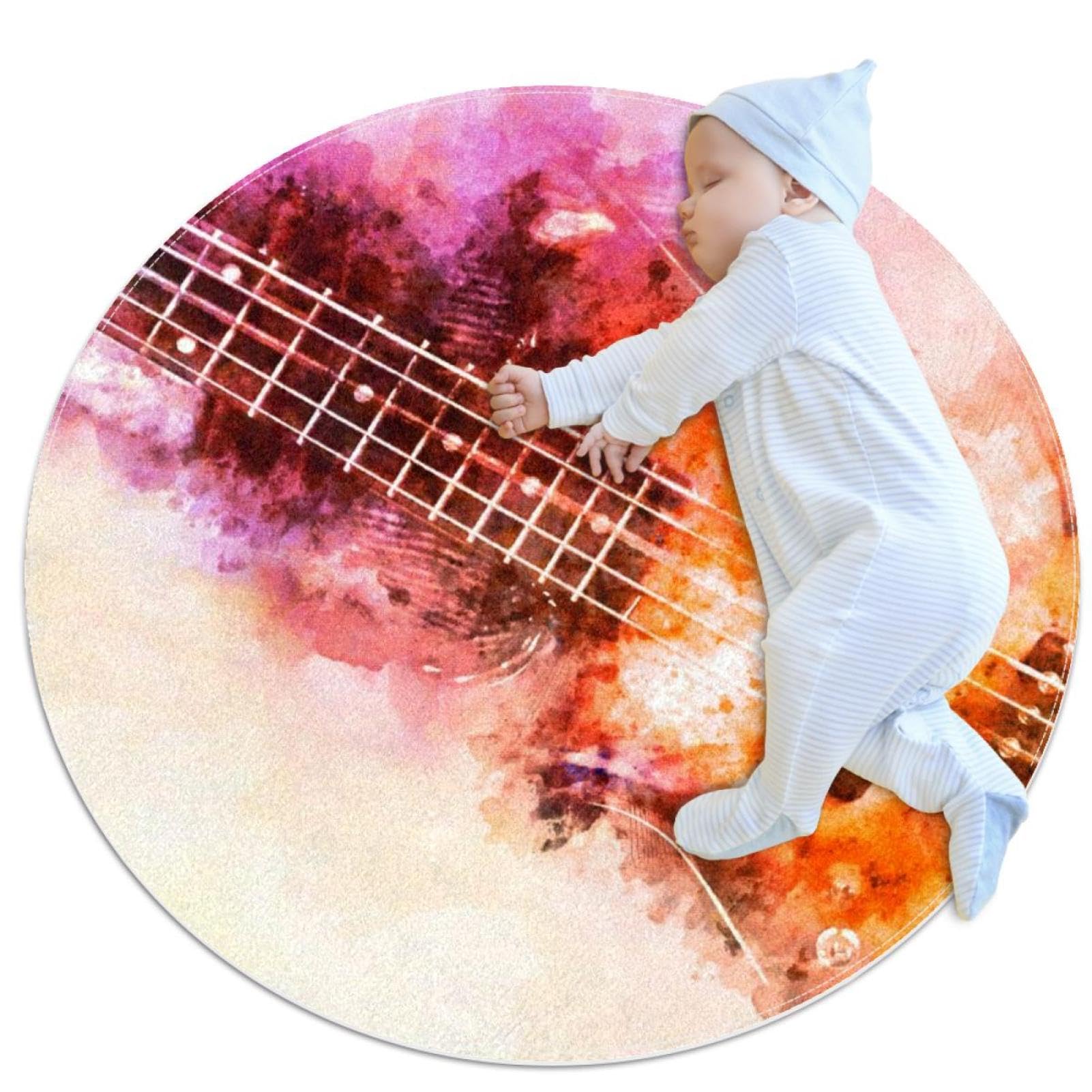 Tapis de salle de bain guitare et camomille pour une chambre d'enfant douce