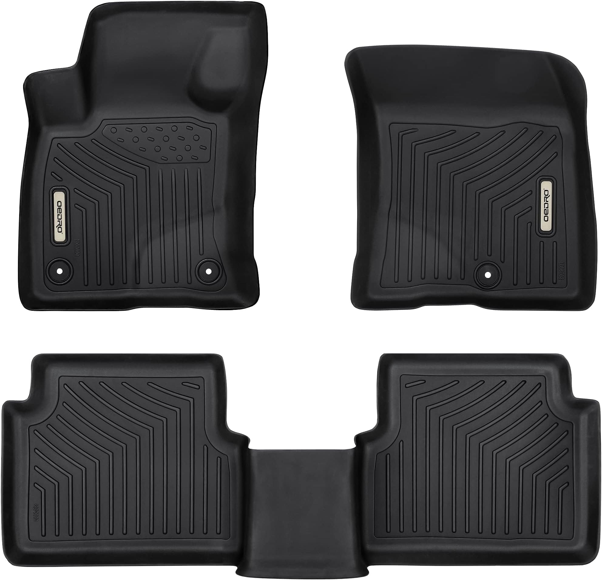 OEM Front & Rear Black Rubber Floor Mat Liners for 2021