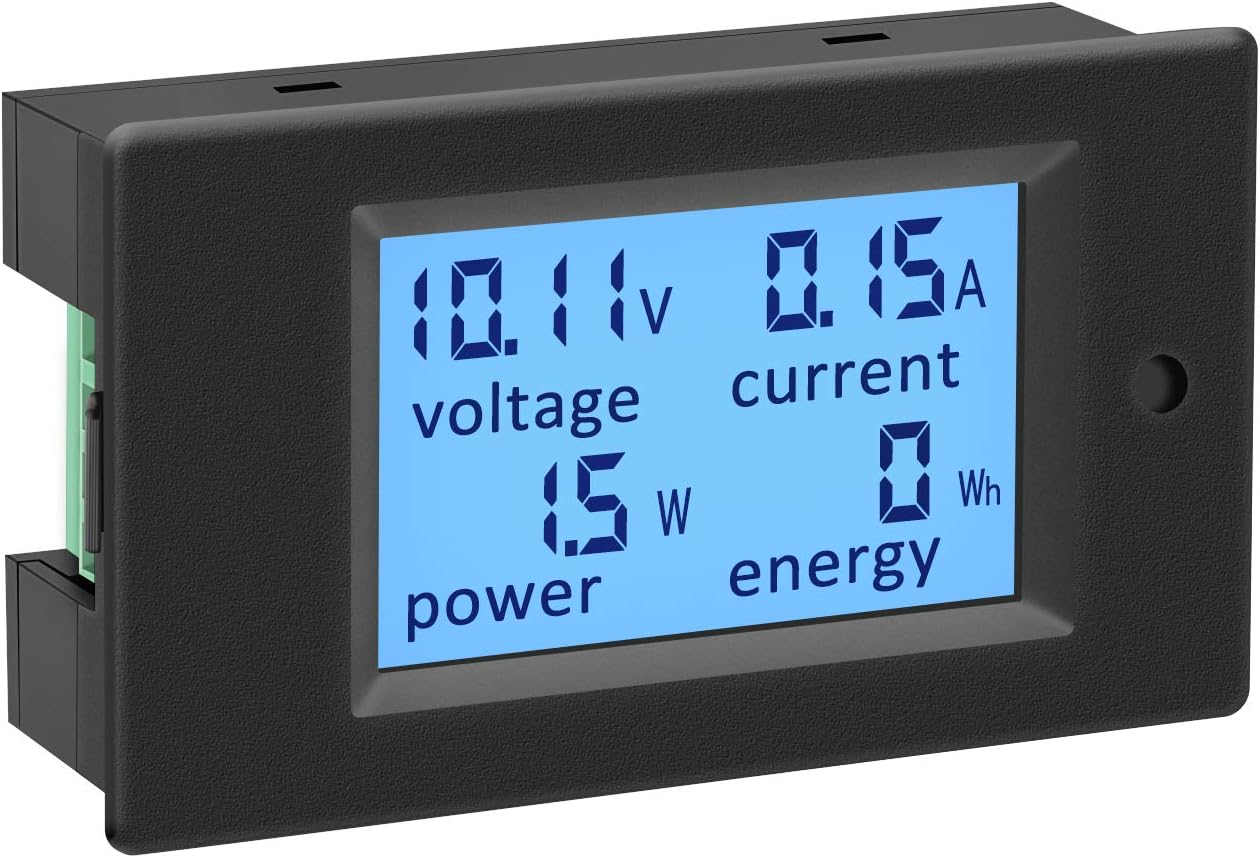 DROK AC Voltage Current Monitor, AC 80-260V 100A LCD Display Digital Volt Amp Power Watt Energy Multimeter Ammeter Voltmeter
