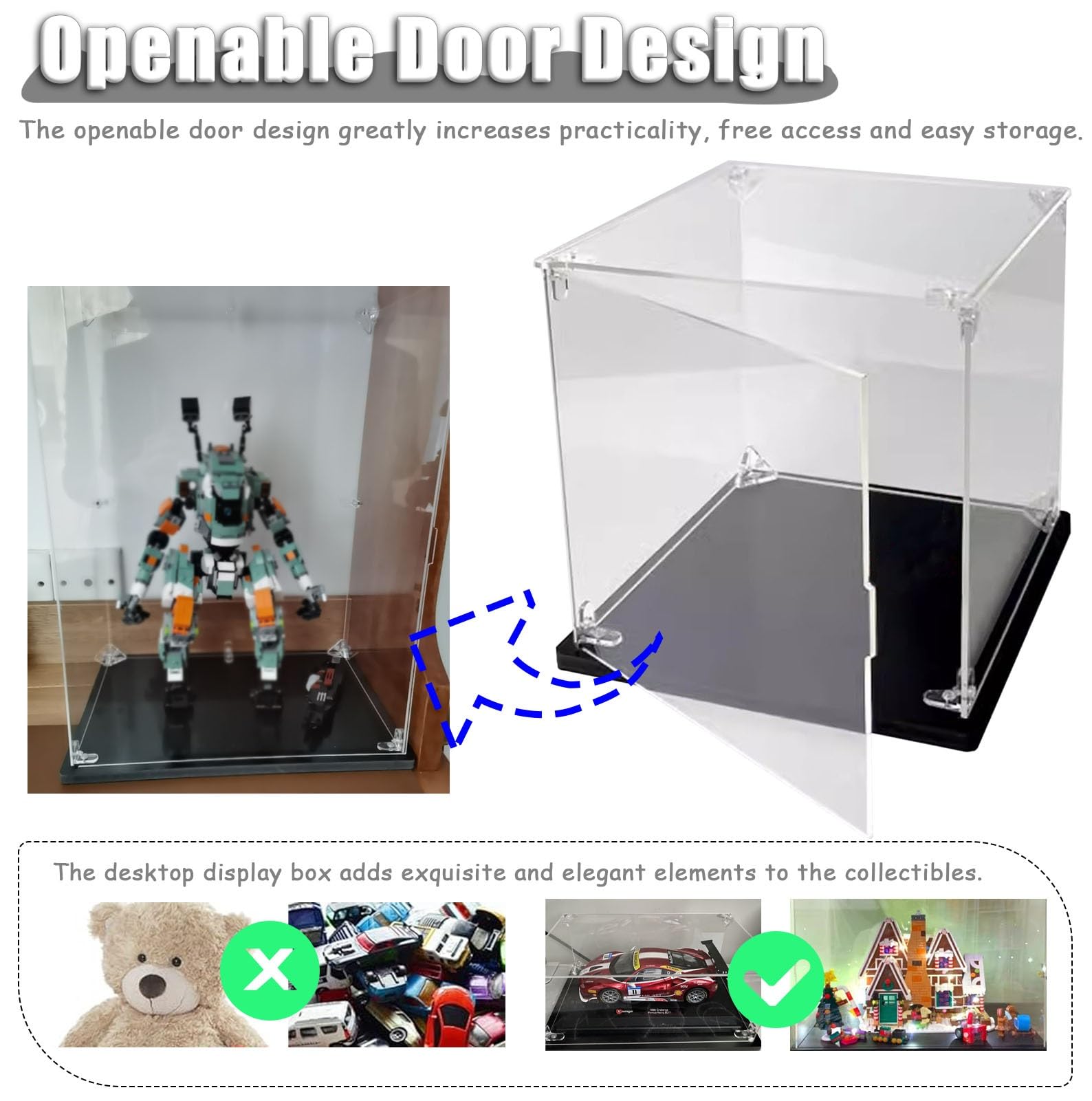 Caja De Exhibición Acrílica, Decoración A Prueba De Polvo, Organizador Multiusos Para Figuras De Acción, Figuritas En Miniatura, Estantería, 15cmx15cmx20cm CUTICAT Estuche De Muestra | Bodega Aurrera En Línea