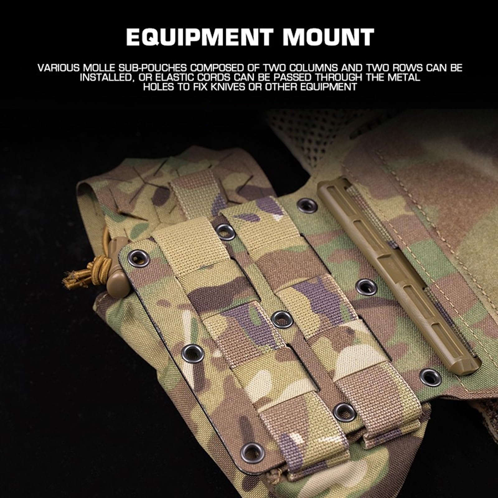 Camouflage MOLLE Expander Wing, Taktische Kummerbund-Verlängerung mit Klettverschluss für Plattenträger, Weste-Erweiterungspanel(Black CP)
