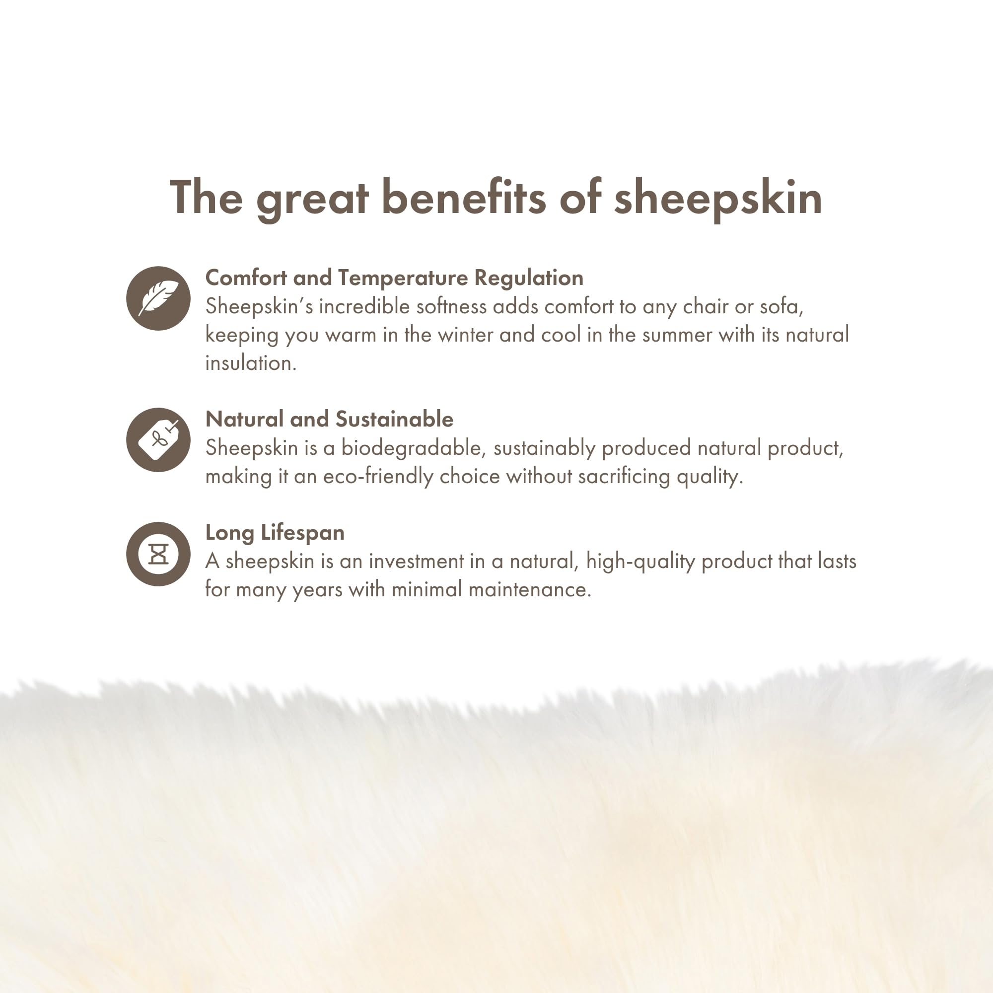 Nordic Sheep Housse de Coussin en Peau de Mouton 50x50cm, Blanc | Peau de mouton véritable, douce et moelleuse, parfaite pour canapé et lit, plusieurs couleurs