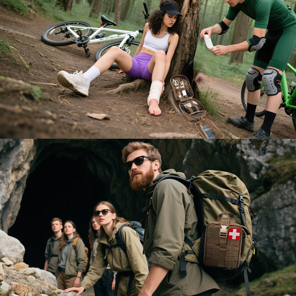 TSPRO Poche IFAK Molle Vide, Sac Médical Tactique Utilitaire pour Outdoor | Système Rip-Away, Poche Filet Amovible Zippée, Organisateur IFAK, Pochette EMT, Sac MOLLE pour Outdoor/Camping