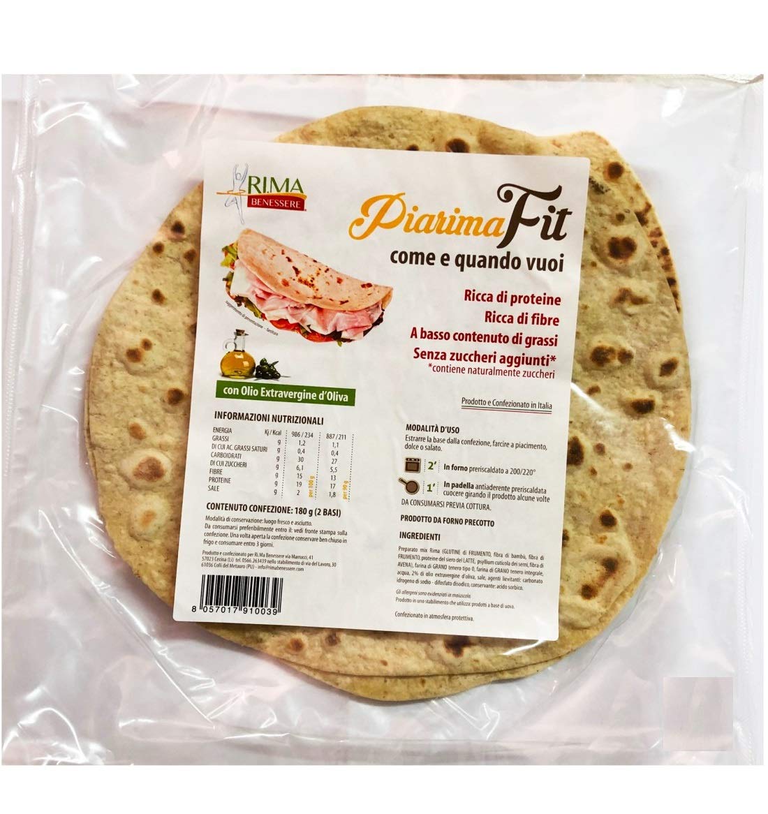 (Formato Convenienza 8 Pz) Piadina Ri.Ma Benessere (Piarima Fit 2x90g)