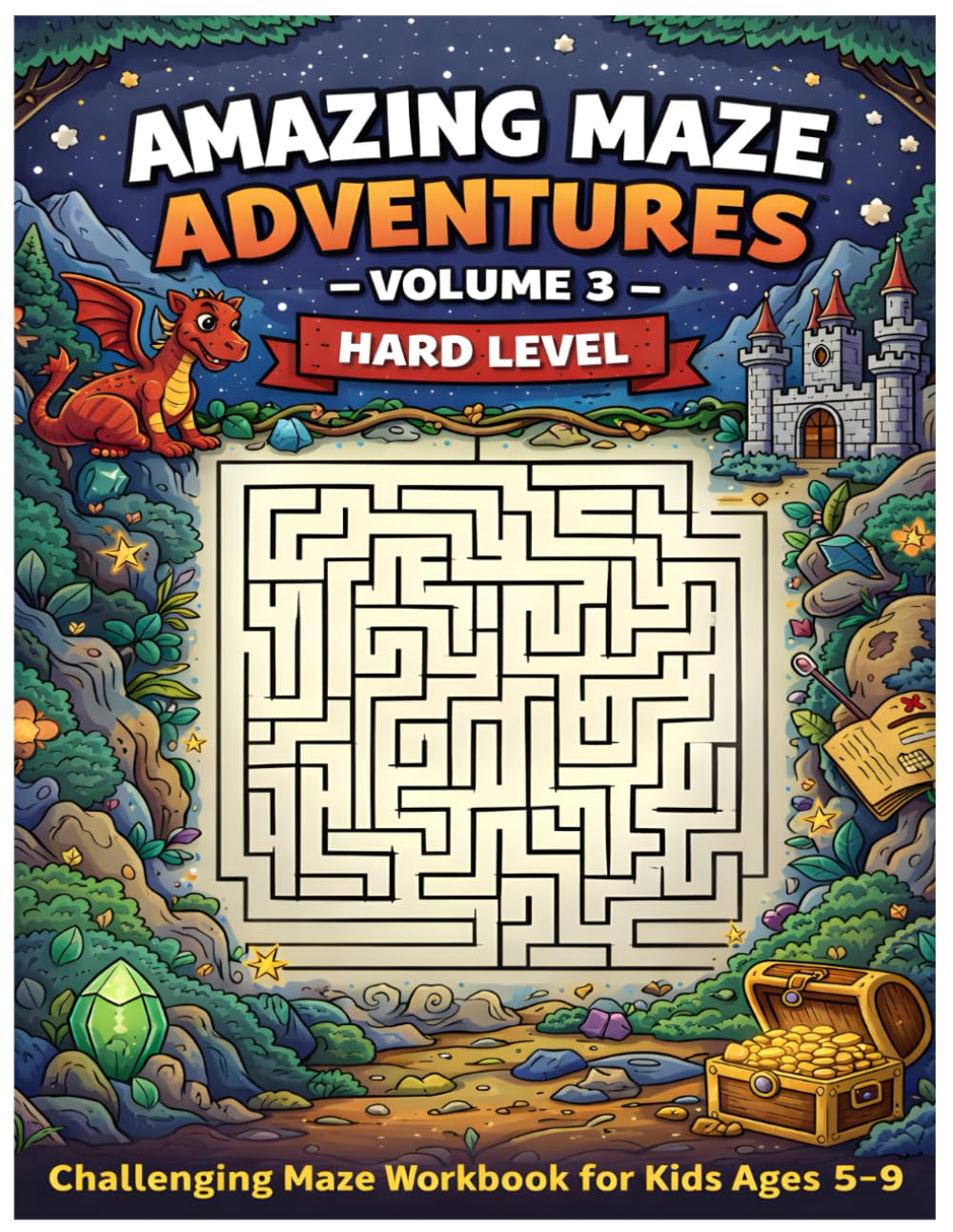 Amazing Maze Adventures – Volume 3: Challenging Maze Workbook for Kids Ages 5-9