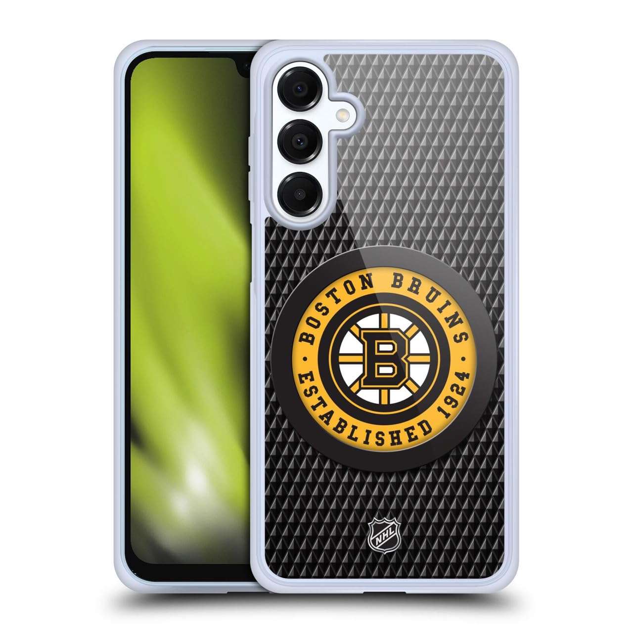 Head Case Designs Officially Licensed NHL Puck Texture Boston Bruins Gel Case [Military Grade Protection] Compatible with Samsung Galaxy A16 5G and