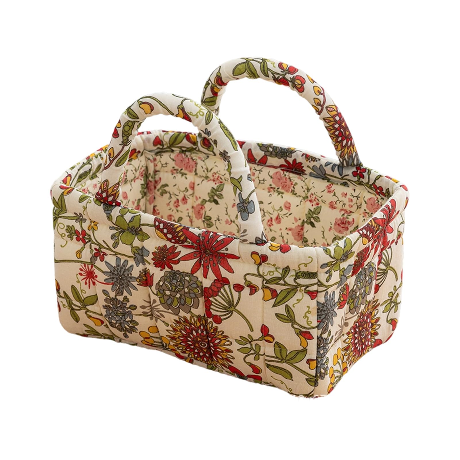Msioytog A Stylish Printed Fabric Storage Box For Makeup Ccessories Nd Small Items Elegant Cotton Fabric Storage Basket Cloth Lingerie Box