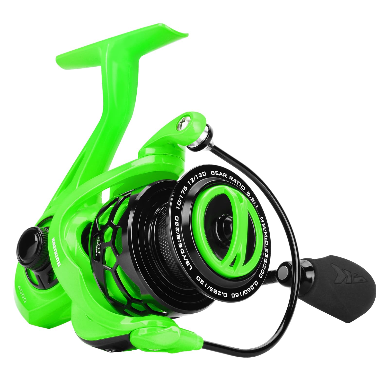 KastKing Zephyr Spinning Reels – 7+1/6+1 BB – Carbon Fiber Drag – Stainless Steel Shaft – Aluminum & CNC Spool – Black/Green/Orange – Sizes 500/1000 SFS – Ultralight to Heavy-Duty