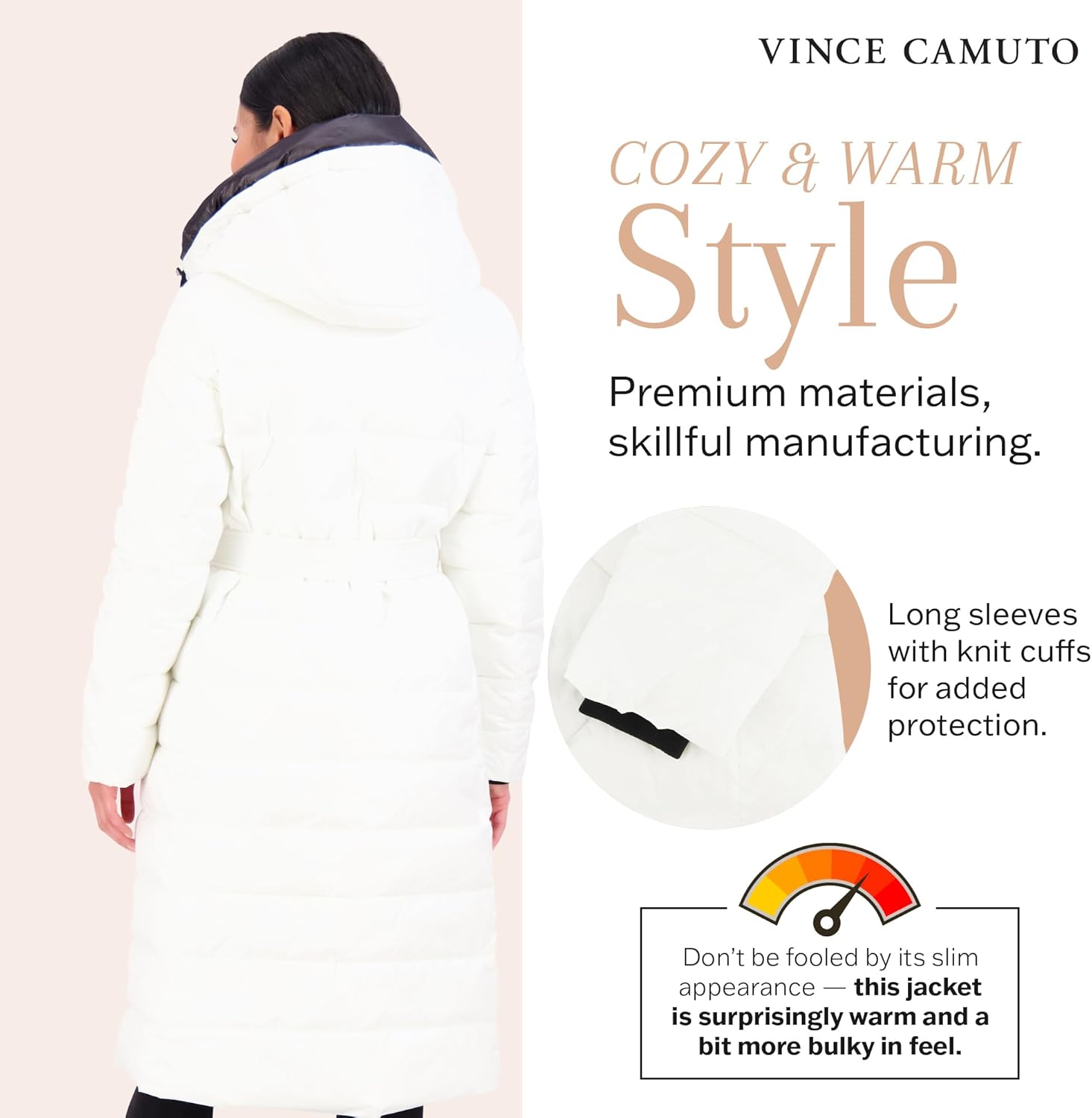Vince Camuto Long Puffer Coat Women, Long Coat Women Winter, Women's Coats Hooded - Image 5