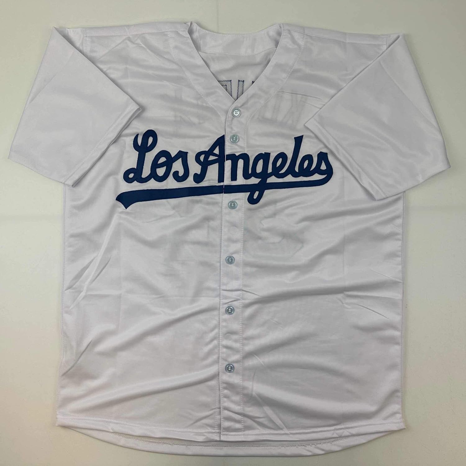 Facsimile Autographed Sandy Koufax Los Angeles LA White Reprint Laser Auto Baseball Jersey Size Men's XL