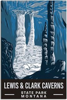 Lewis Clark Caverns State Park Montana Vintage Travel Posters 12x18inch(30x45cm) Canvas Print for Living Room, Bedroom, Dorm, Home, Office Wall Decoration
