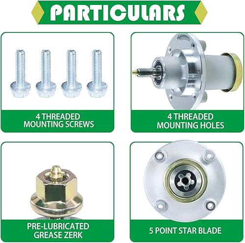 Miniatura 9 de Paquete de 3 unidades 539112170 de husillo con polea 153535 que reemplaza 539112170, 532173436, 129861, 173436, 177865, 532153535, 539112171 para