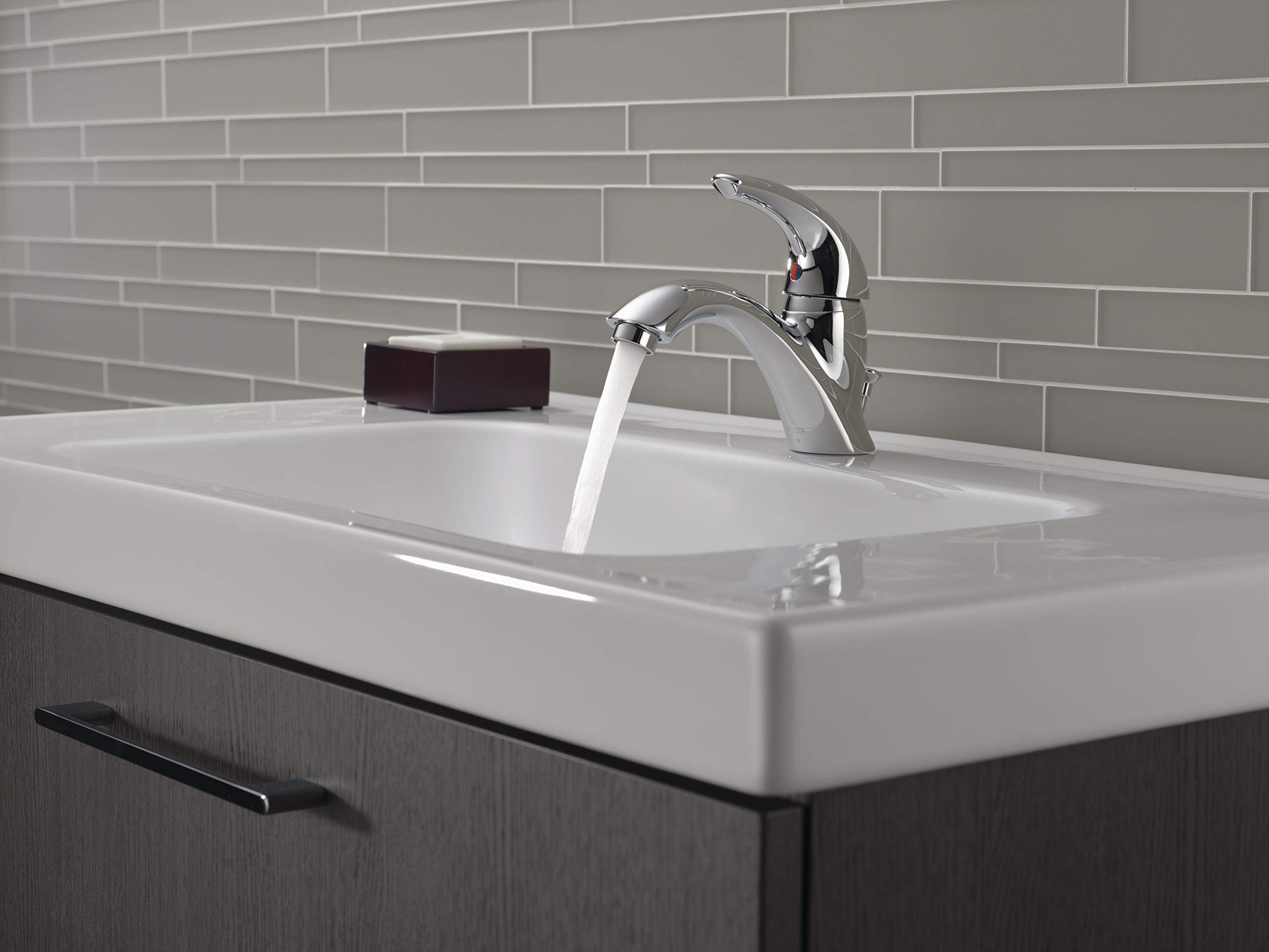 Delta Faucet Klasik Orta Set Banyo Bataryası Krom, Banyo Lavabo Bataryası, Tahliye Montajı, Krom 583LF-WF