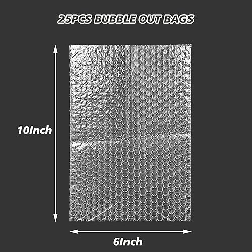 Miniatura 2 de Bolsas de burbujas de 6 x 10 pulgadas, 25 bolsas de espuma transparentes protectoras a prueba de golpes, bolsas de amortiguación de doble pared para