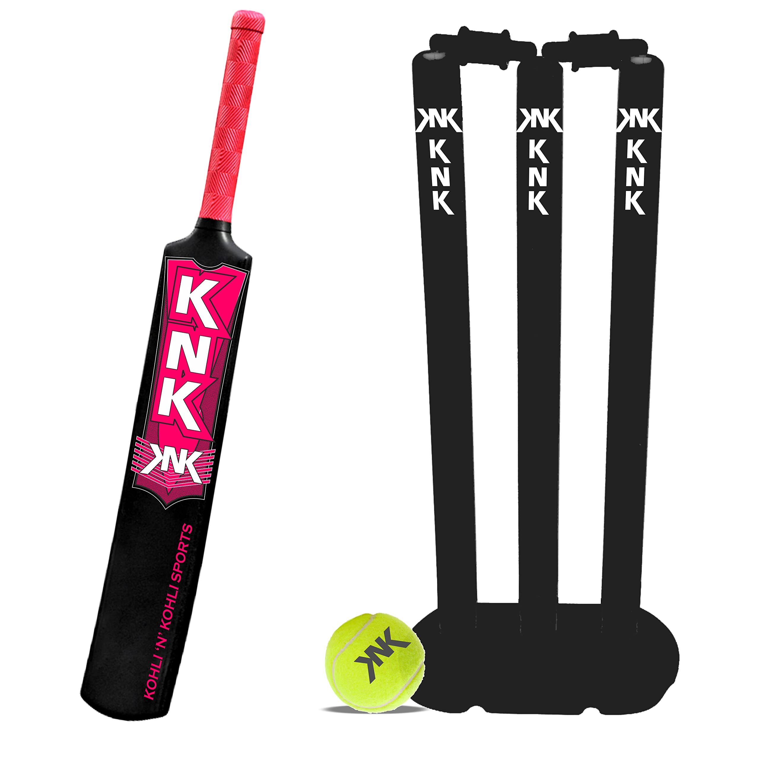 KNK Cricket Bat with Wicekt and Ball Excellent Hard Plastic for Men and Kids Full Size Length with Short Handle Bat(Combo Set) (Pink) (B0BZ8NHCCD) Amazon Price History, Amazon Price Tracker