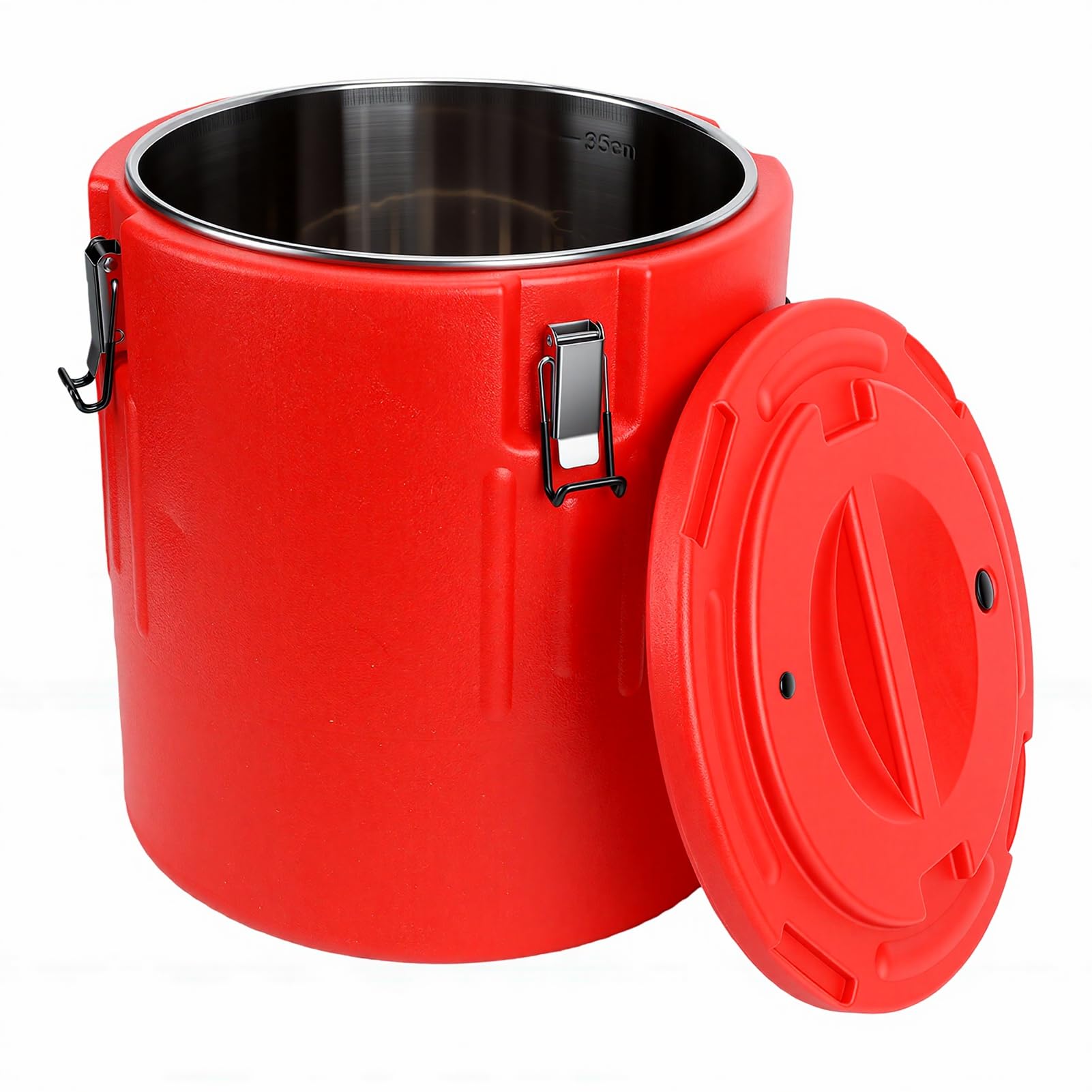 Jeffergarden Contenitore Isotermico Commerciale da 40L in Acciaio Inox, Secchio Porta Alimenti con Isolamento in Schiuma PU a 3 Strati, per Bevande Calde e Fredde Fino a 24 Ore