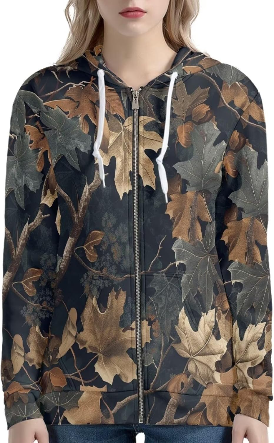 Women Casual Zip Up Hoodie Jacket Lightweight Comfy Loose Long Sleeve Sweatshirt with Pockets XS-5XL