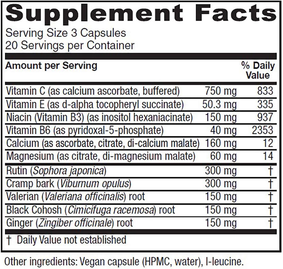 Vitanica Cramp Bark Extra, Menstrual Support, Vegan, 60 Capsules