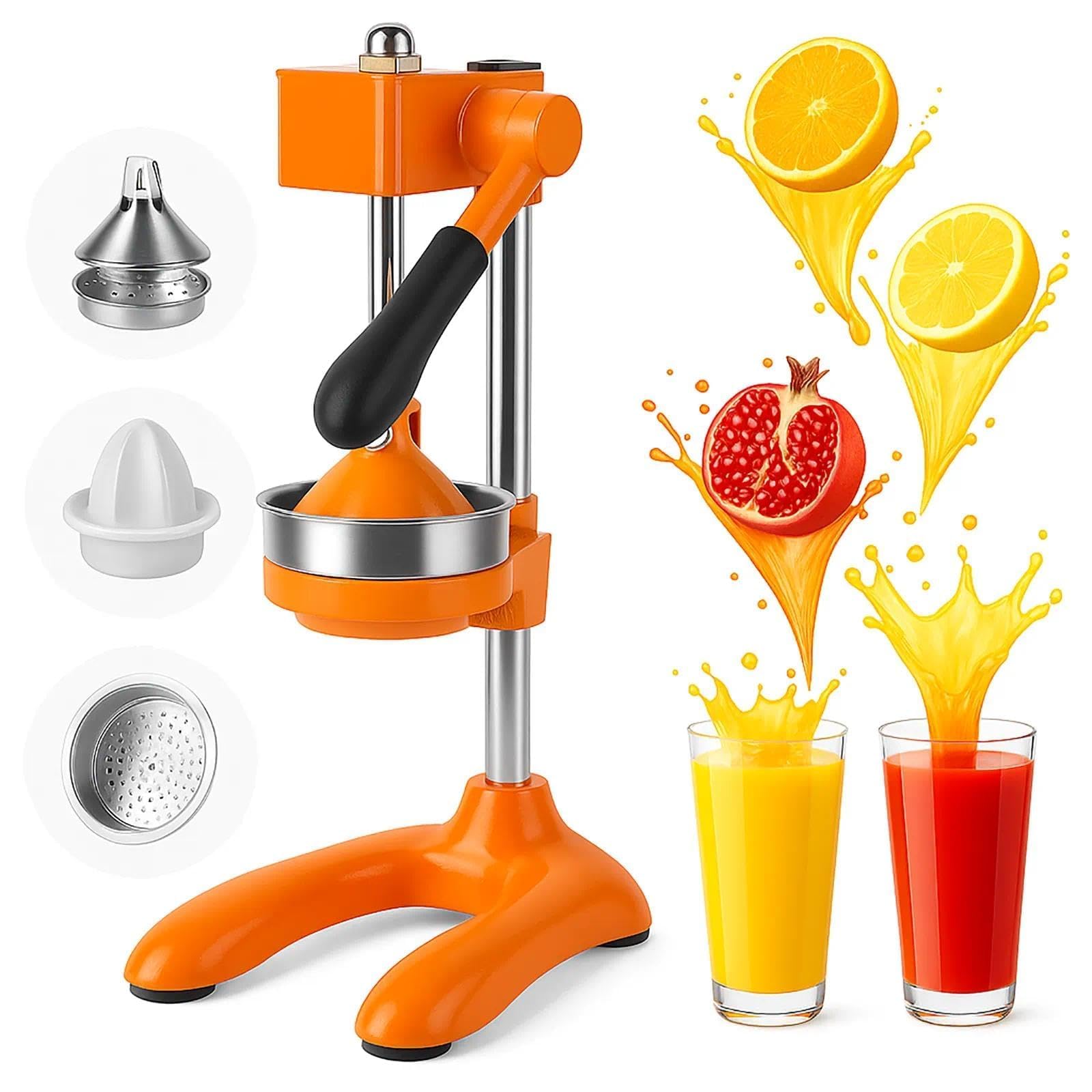 Spremiagrumi manuale in ghisa resistente con frantoio in acciaio inox, facile da pulire, spremiagrumi per limone, arancia e altri frutti, ideale per uso domestico e bar