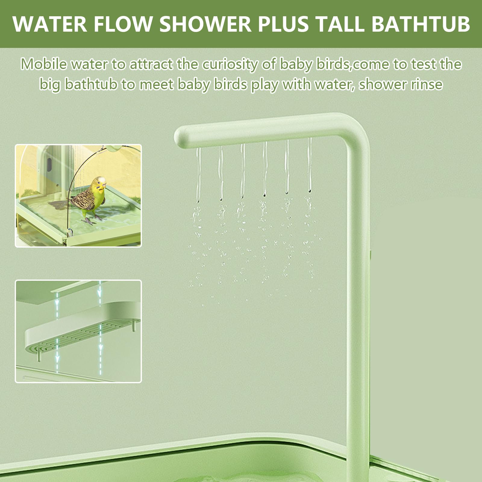 Baignoire pour Oiseaux, Bain d'oiseau Suspendu Cube Bain d'oiseau Automatique Baignoire boîte de Bain Bol Cage Accessoires pour Petits Oiseaux Canaris Perruches