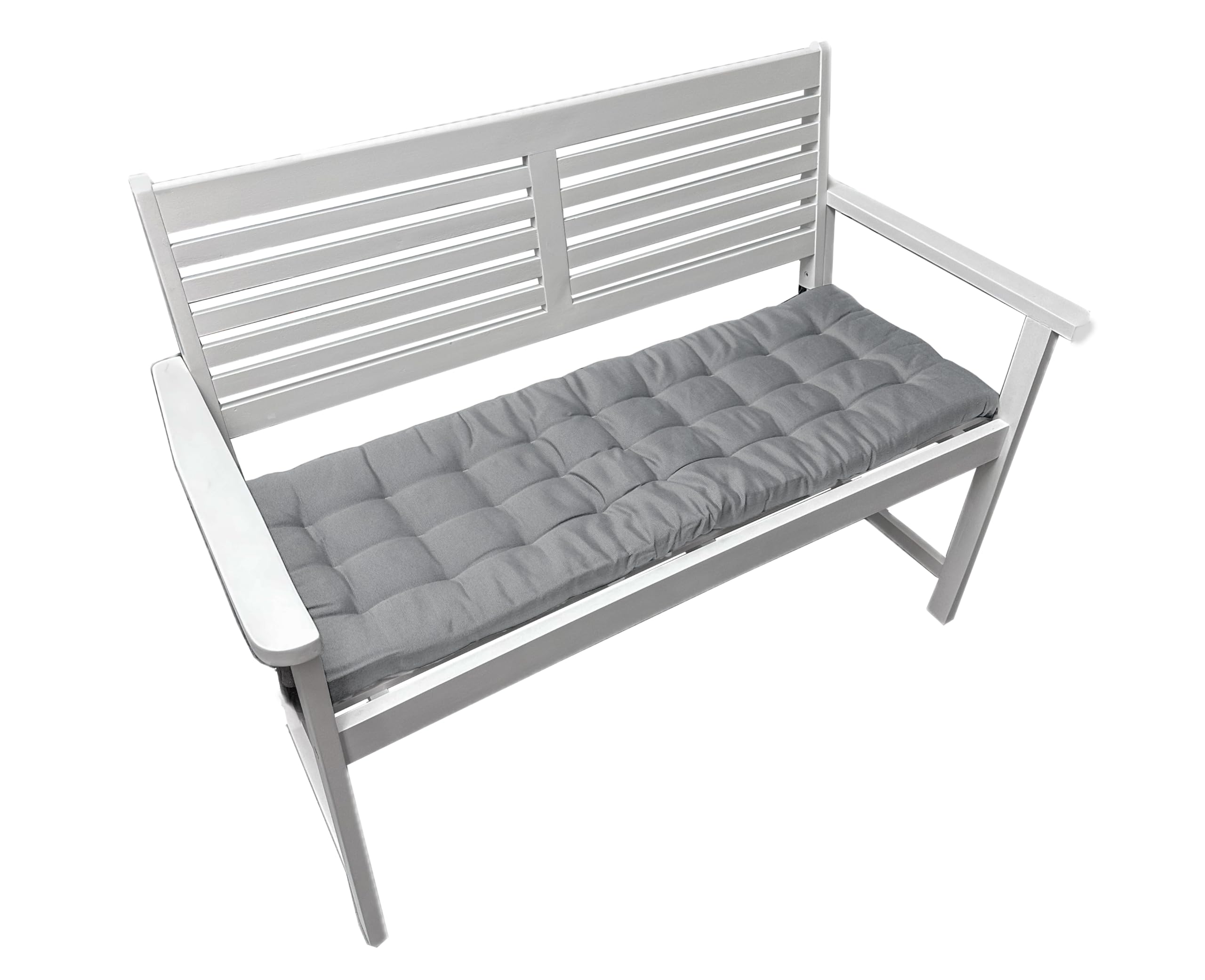 Brandsseller Cuscino da Banco 140x40x4 cmCuscino da seduta Imbottitura per Panca con Cinghie di Fissaggio Cuscino da seduta trapuntato per interni ed esterni - Grigio Chiaro
