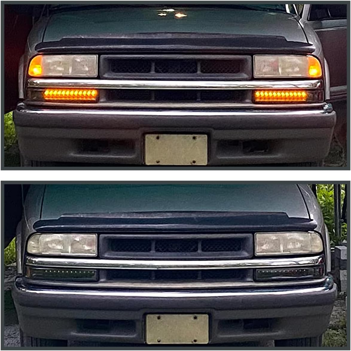 SPEC-D TUNING Black Housing Clear Lens LED Bumper Lights Compatible with 1998-2004 Chevy S10 Blazer GMC Sonoma L+R Pair Assembly