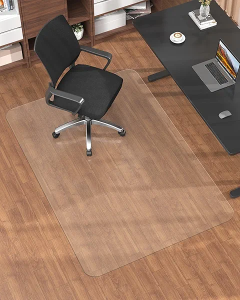 Blvornl Frosted Clear Chair Mat for Hardwood Floor, 34.6"*47.2" Hard Material Office Chair Mat, Memory Plastic Computer Chair Pad for Rolling Chairs, Desk Floor Rug for Office and Home