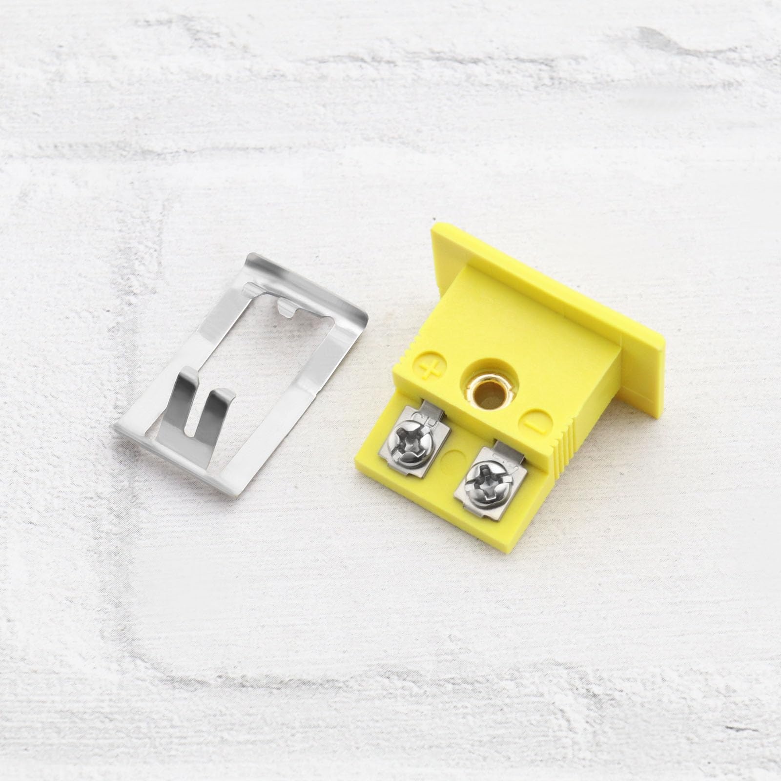 OTOTEC 4 Juegos de Conectores de Cable de Termopar Tipo K con Panel Minienchufe Amarillo con Instalación de Panel MPJ-KF de 21mm X 24mm X 14mm