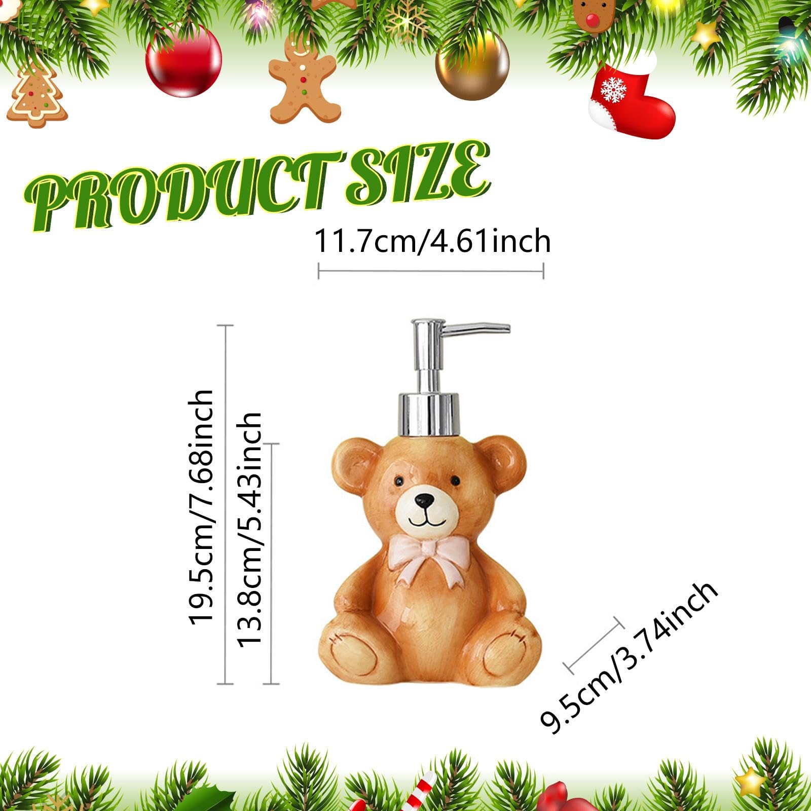 Dispenser di Sapone per Le Mani con Pompa, flacone con Pompa Ricaricabile Vuoto, flacone di lozione per Bambini con Simpatici Cartoni Animati per, Orso