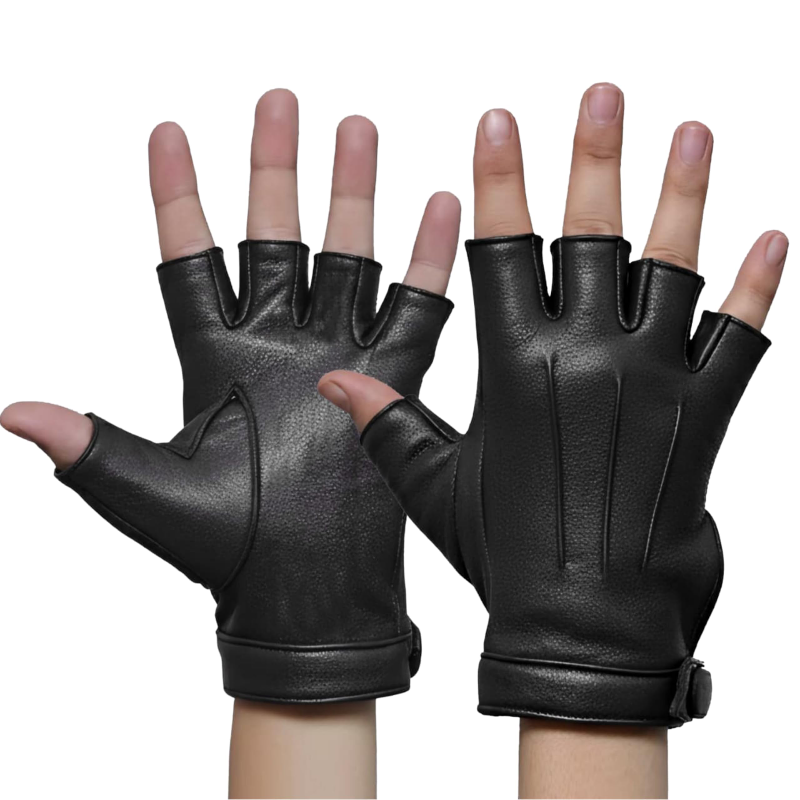 Womens Leather Fingerless Driving Gloves Soft Genuine Leather Fingerless Gloves for Women Driving Gloves for Car Motorcycle Cycling