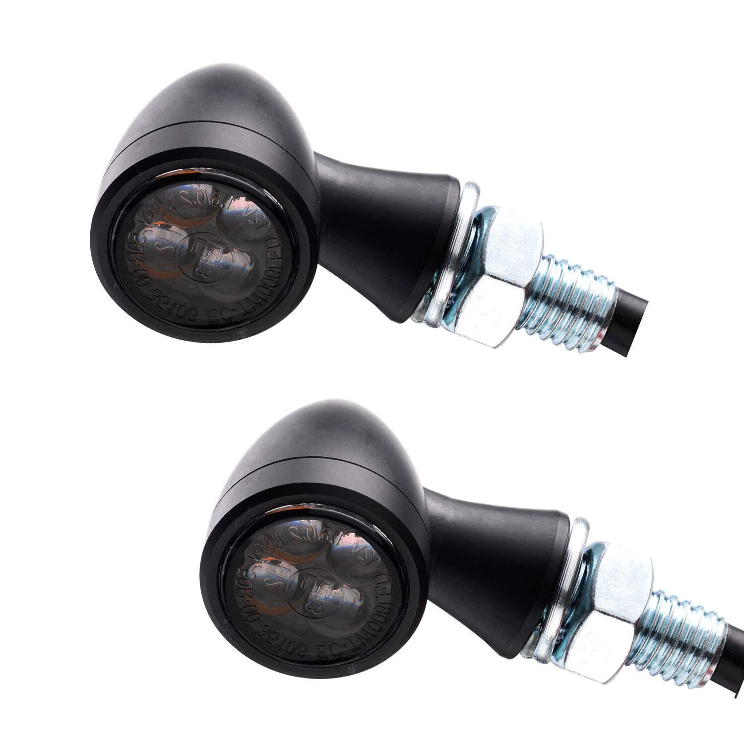 1 paire de mini feux arrières LED 3 en 1, Feu stop, Clignotant Zero, Noir, Pour moto, chopper, caferacer