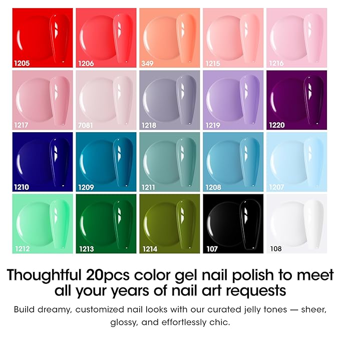 Juego de 24 Esmaltes en Gel UV Gellen Multicolor con Base y Top miniatura 2
