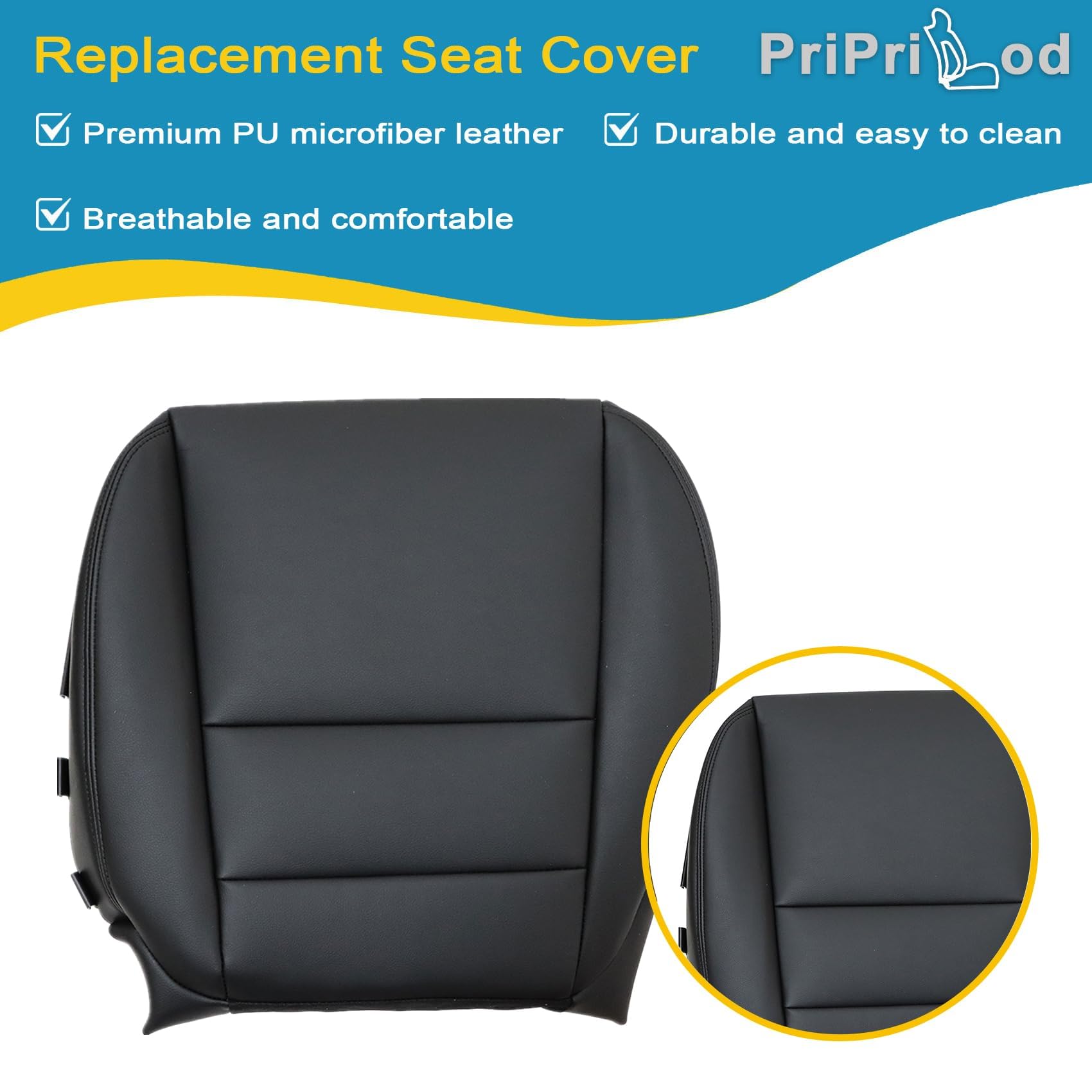 Priprilod Beige/Tan Front Seat Covers (Bottom & Back) For Acura MDX 2007-2012 - Microfiber Leather