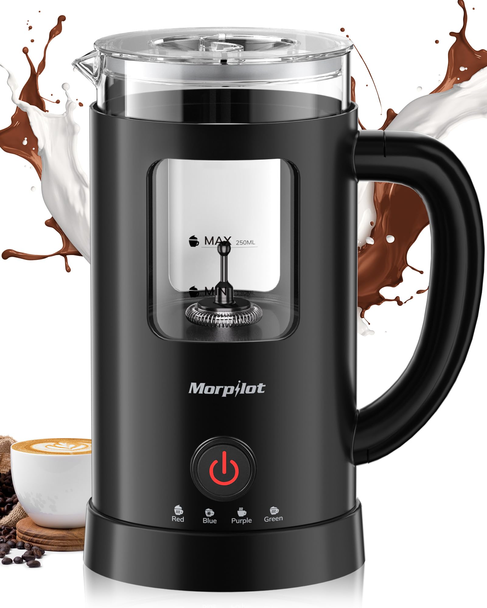 Morpilot ‎HS007 4 in 1 Electric Milk Frother for Hot and Cold