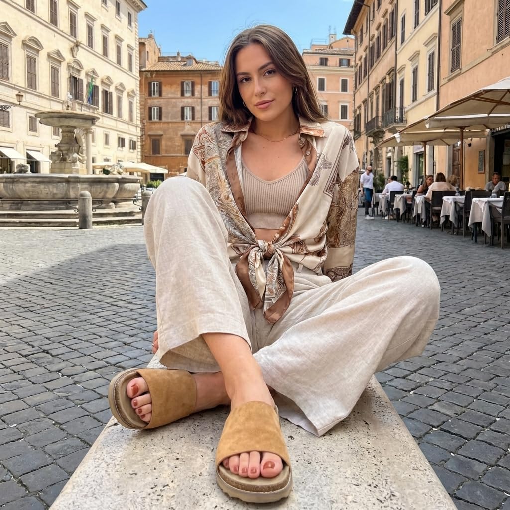 CUSHIONAIRE Women's Ritual Suede Arch Support Slide Sandals