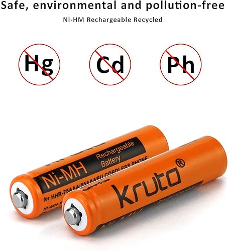 Miniatura 5 de Kruta NI-MH - Batería recargable AAA de 1.2 V, 700 mAh, hhr-55aaabu, pilas AAA para teléfonos inalámbricos Panasonic, controles remotos,