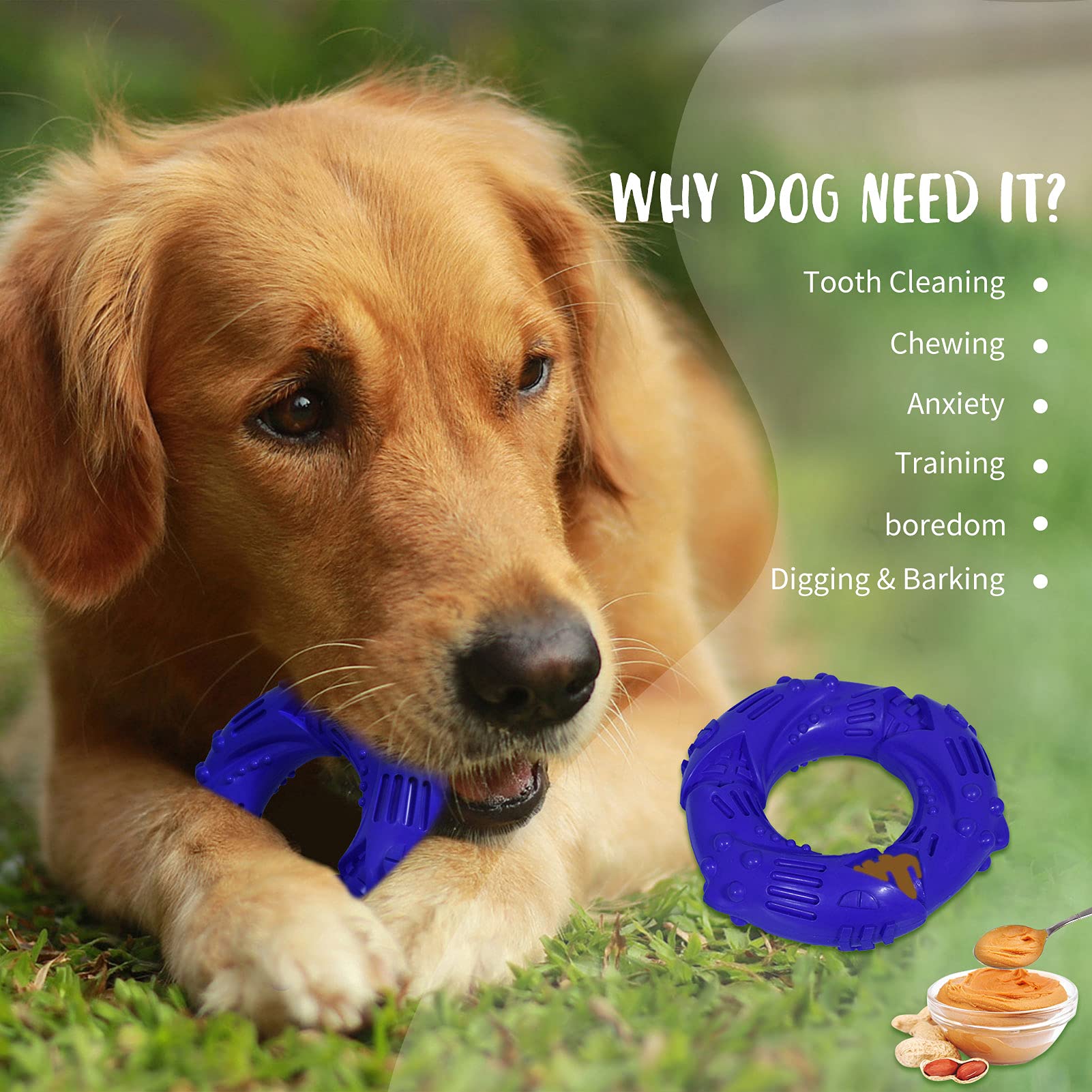 Xerath Dog Chew Toys for Aggressive Chewers/Tough Durable Natural Rubber Puppy Chew Toys/Interactive Training Teething Toys/Designed for Medium to Large Dogs - Image 2