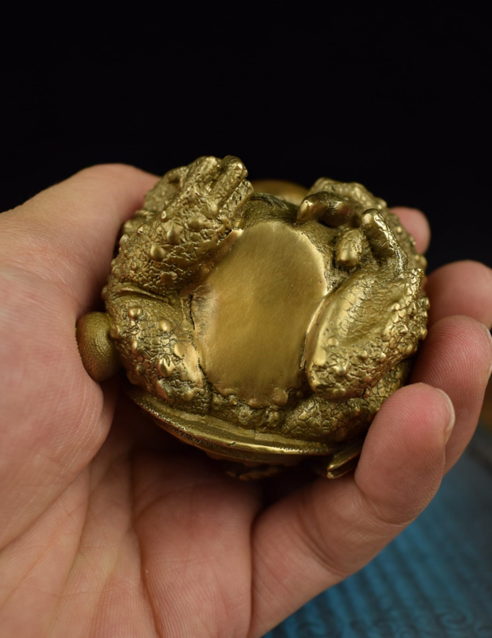 Miniaturowe Figurki Z Mosiądzu Fortune Golden Toad, Brązowe Figurki Żaby, Ozdoby Na Biurko, Akcesoria Do Piaskownicy, Stół Do Nauki, Waga Do Papieru