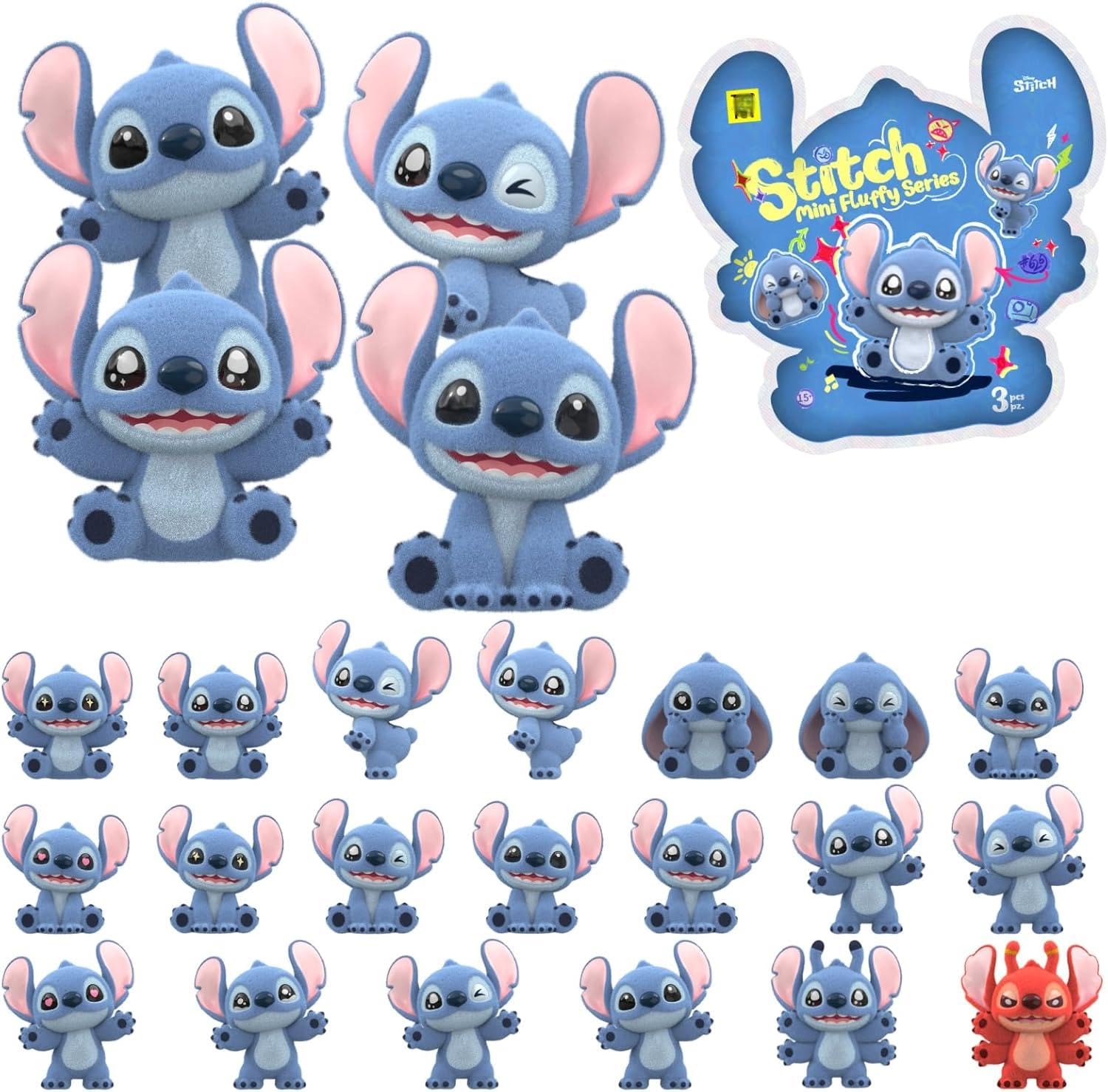Amazon.com: MINISO Disney Stitch Blind Bag, 1 Pack (3 Mini Flocked
