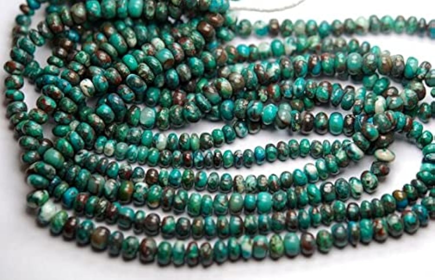 Chrysocolla naturelle en perles rondelles 6mm LKBEADS pour création bijoux